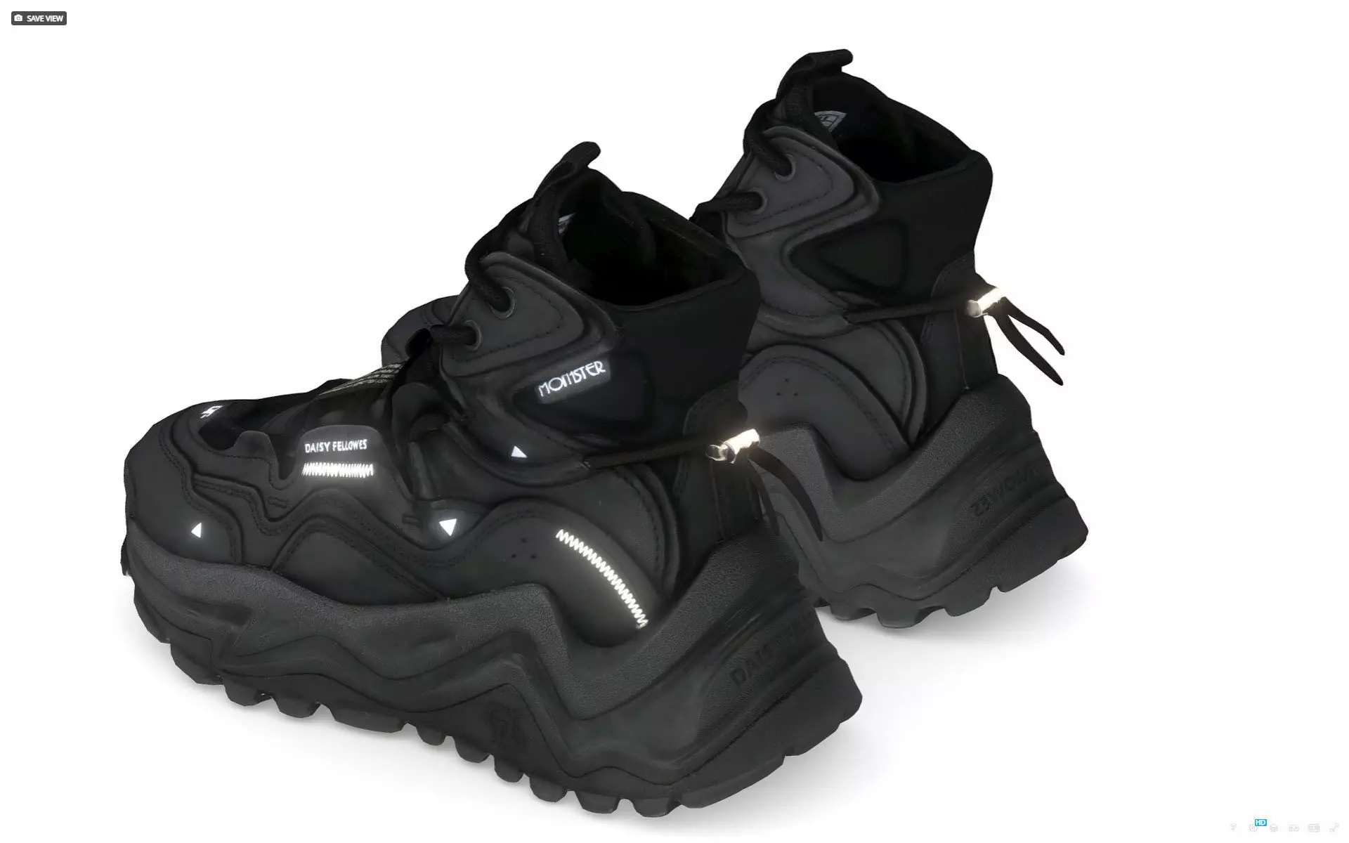 cyberpunk techwear sneaker trainer scifi future sneaker 31 Low-poly 3D model_4