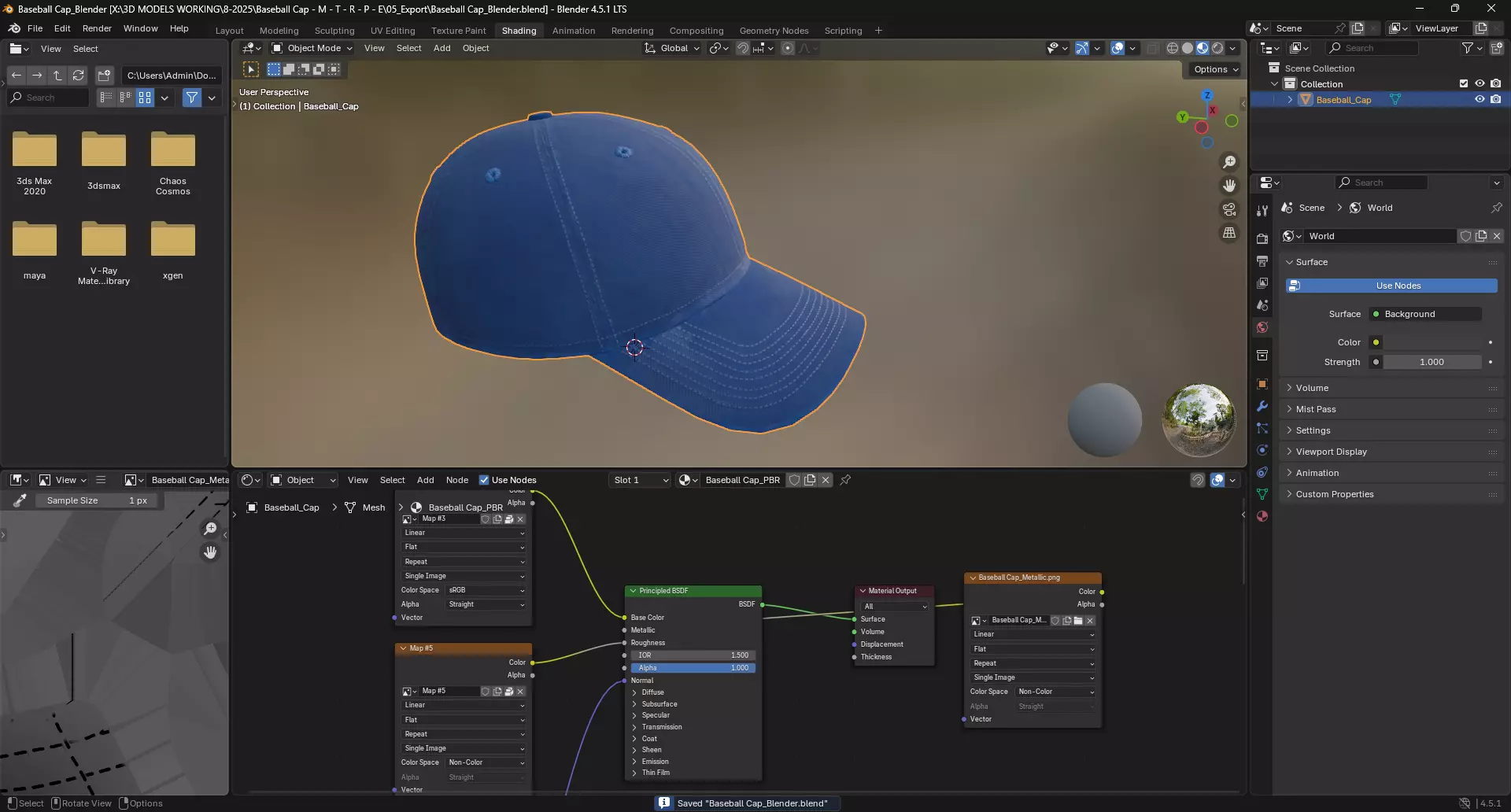 Baseball Cap 3D model_10