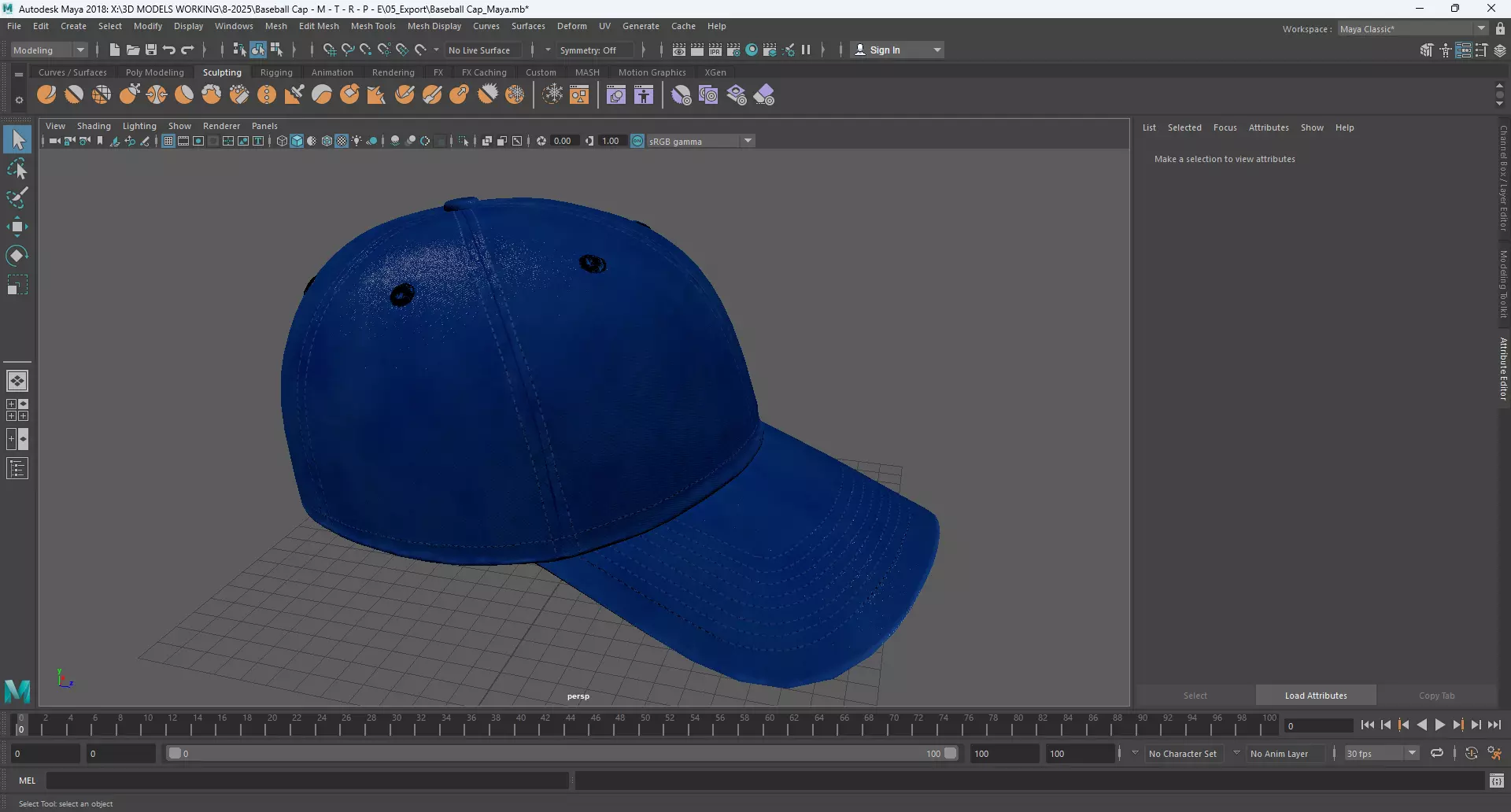 Baseball Cap 3D model_9
