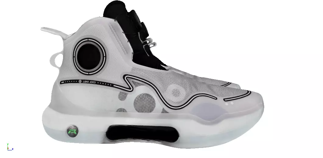 cyberpunk techwear sneaker trainer scifi future sneaker 45 Low-poly 3D model_1