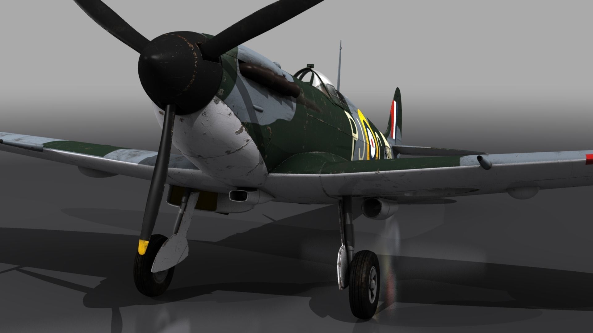 SPITFIRE MK VB 130th Squadron Low-poly 3D model_9
