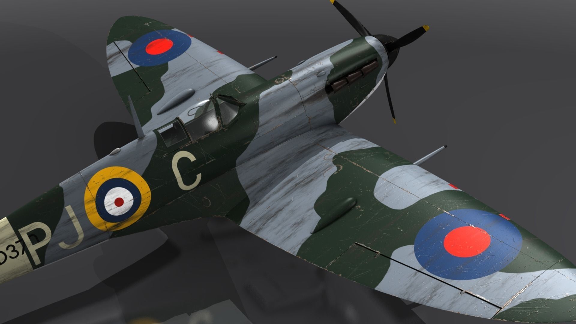 SPITFIRE MK VB 130th Squadron Low-poly 3D model_8