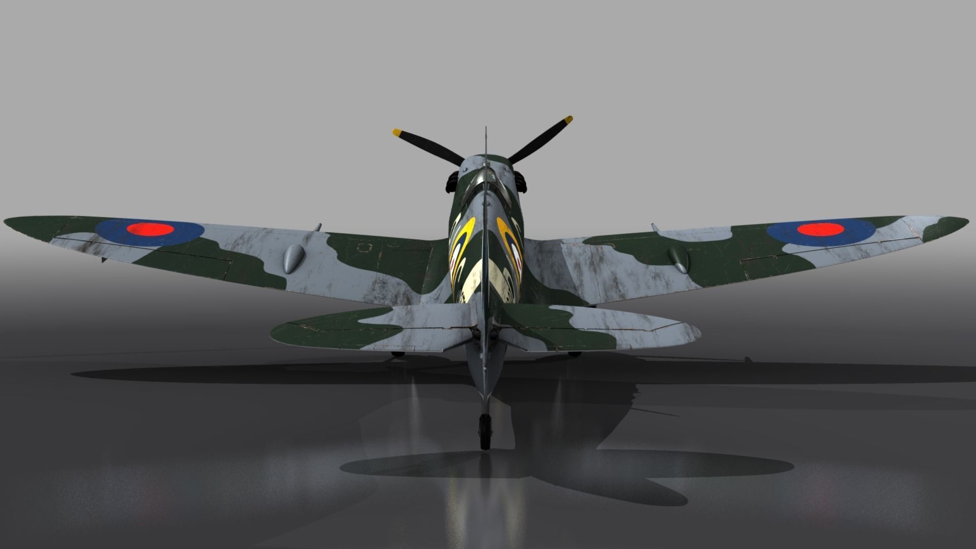 SPITFIRE MK VB 130th Squadron Low-poly 3D model_12