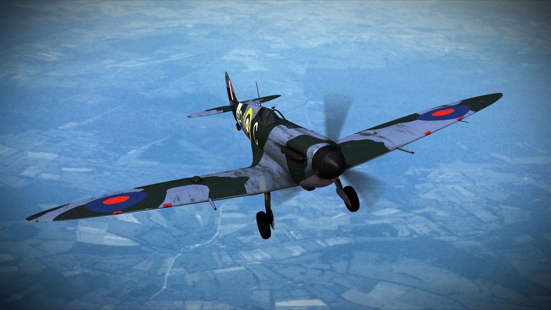 SPITFIRE MK VB 130th Squadron Low-poly 3D model_0