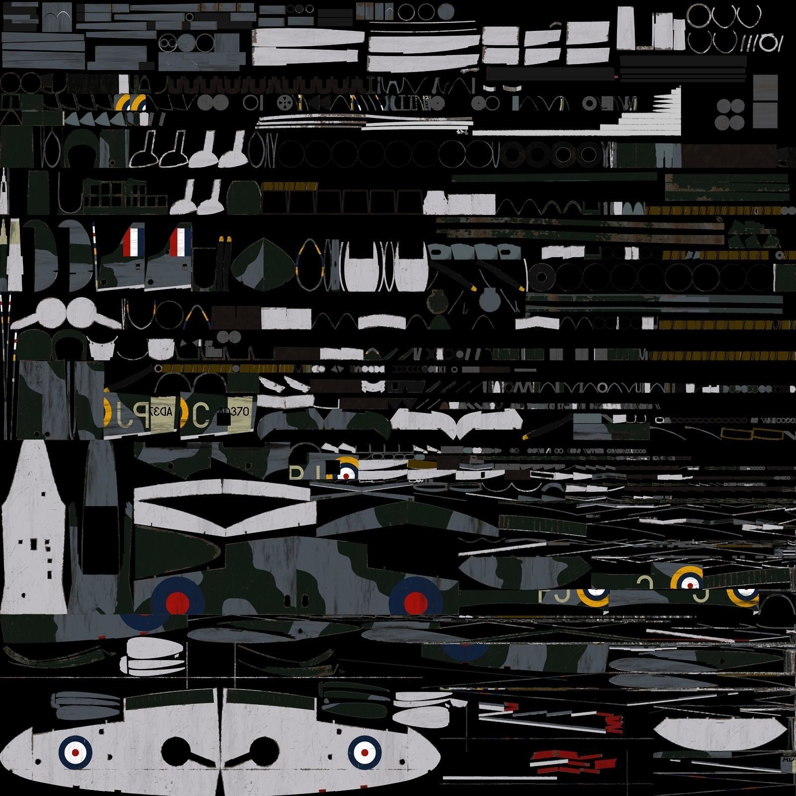 SPITFIRE MK VB 130th Squadron Low-poly 3D model_31