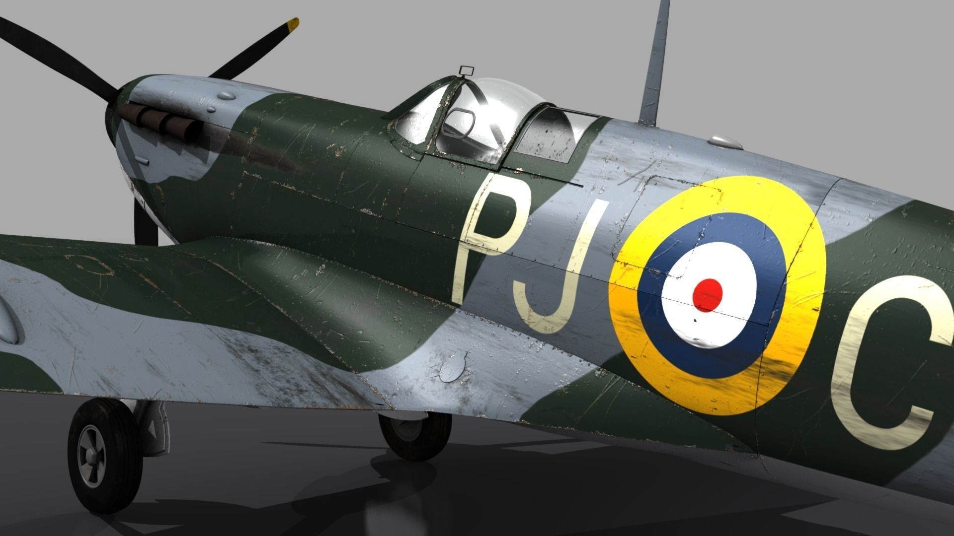SPITFIRE MK VB 130th Squadron Low-poly 3D model_13