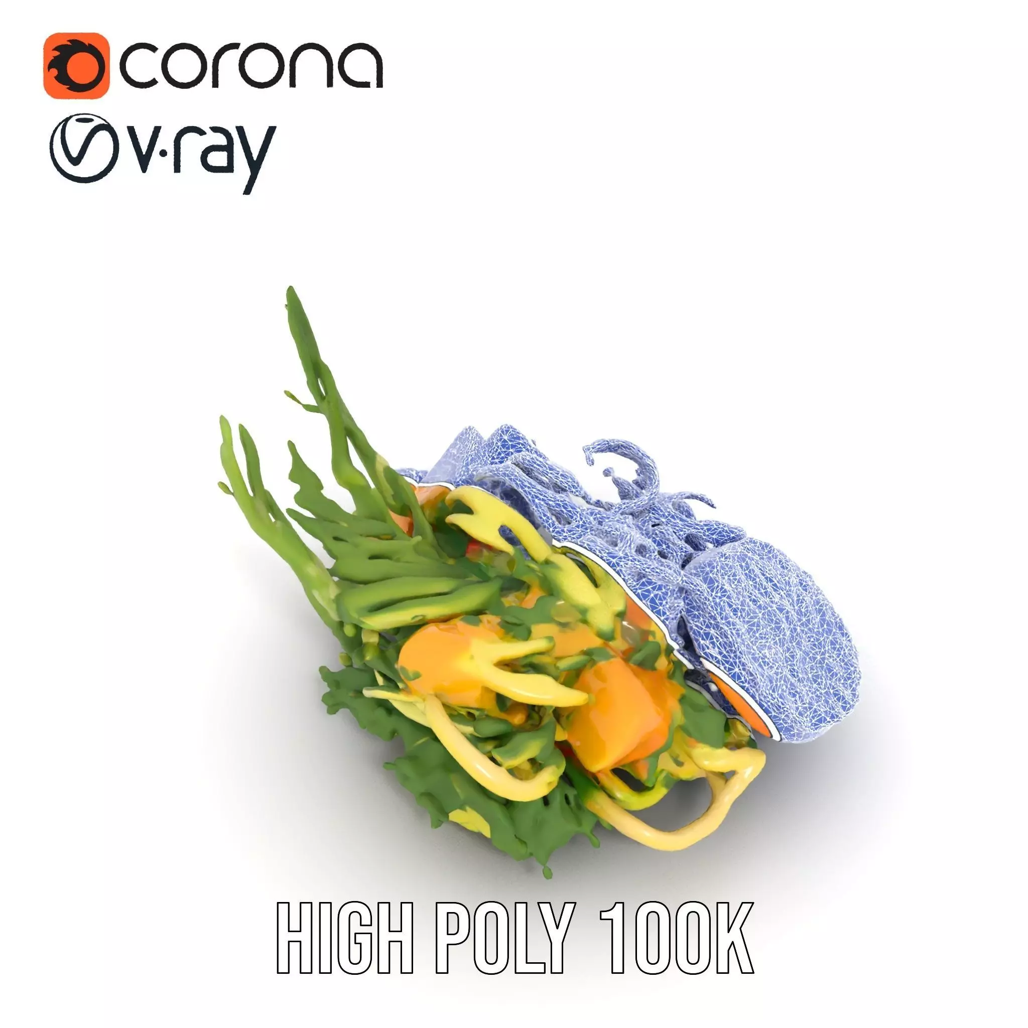 Citrus Salad Plate model pack Low-poly 3D model_14