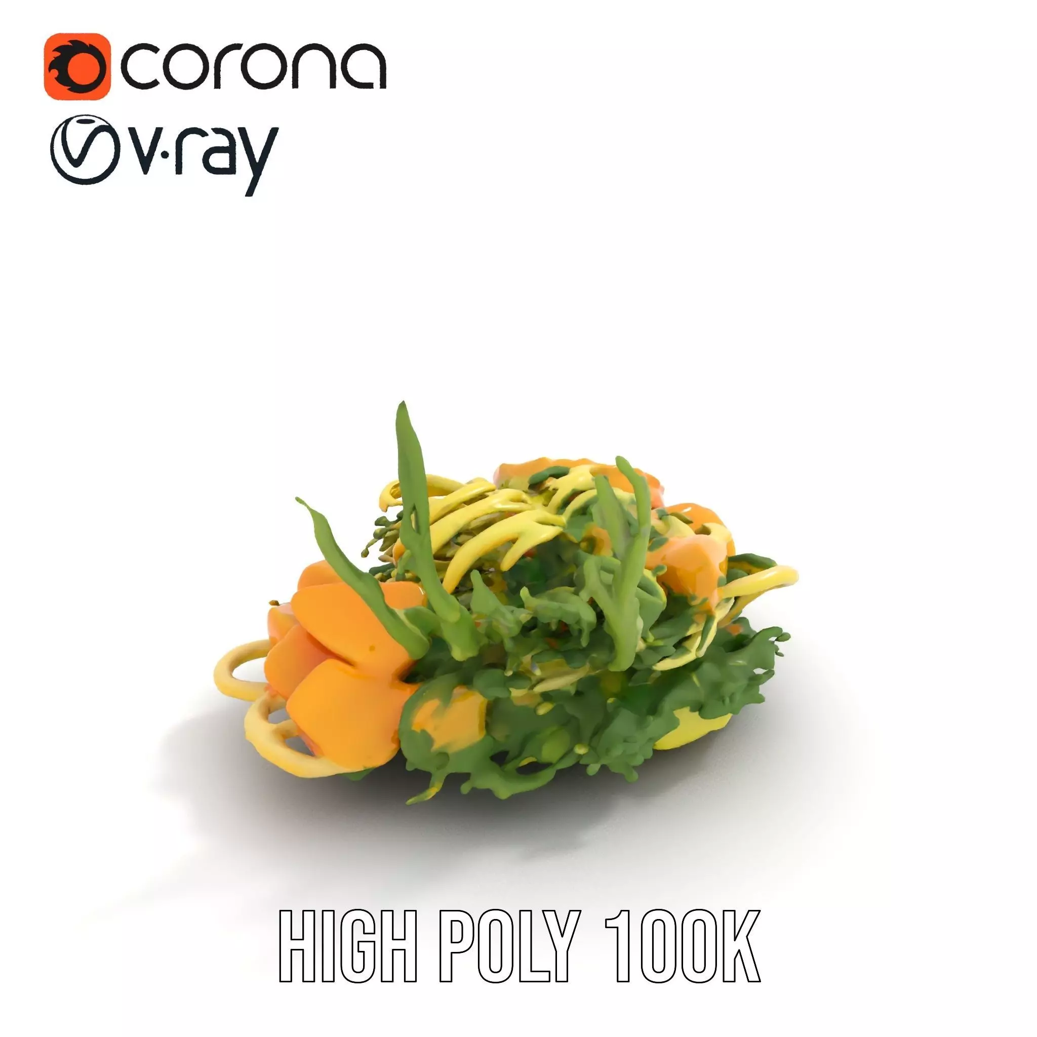 Citrus Salad Plate model pack Low-poly 3D model_15