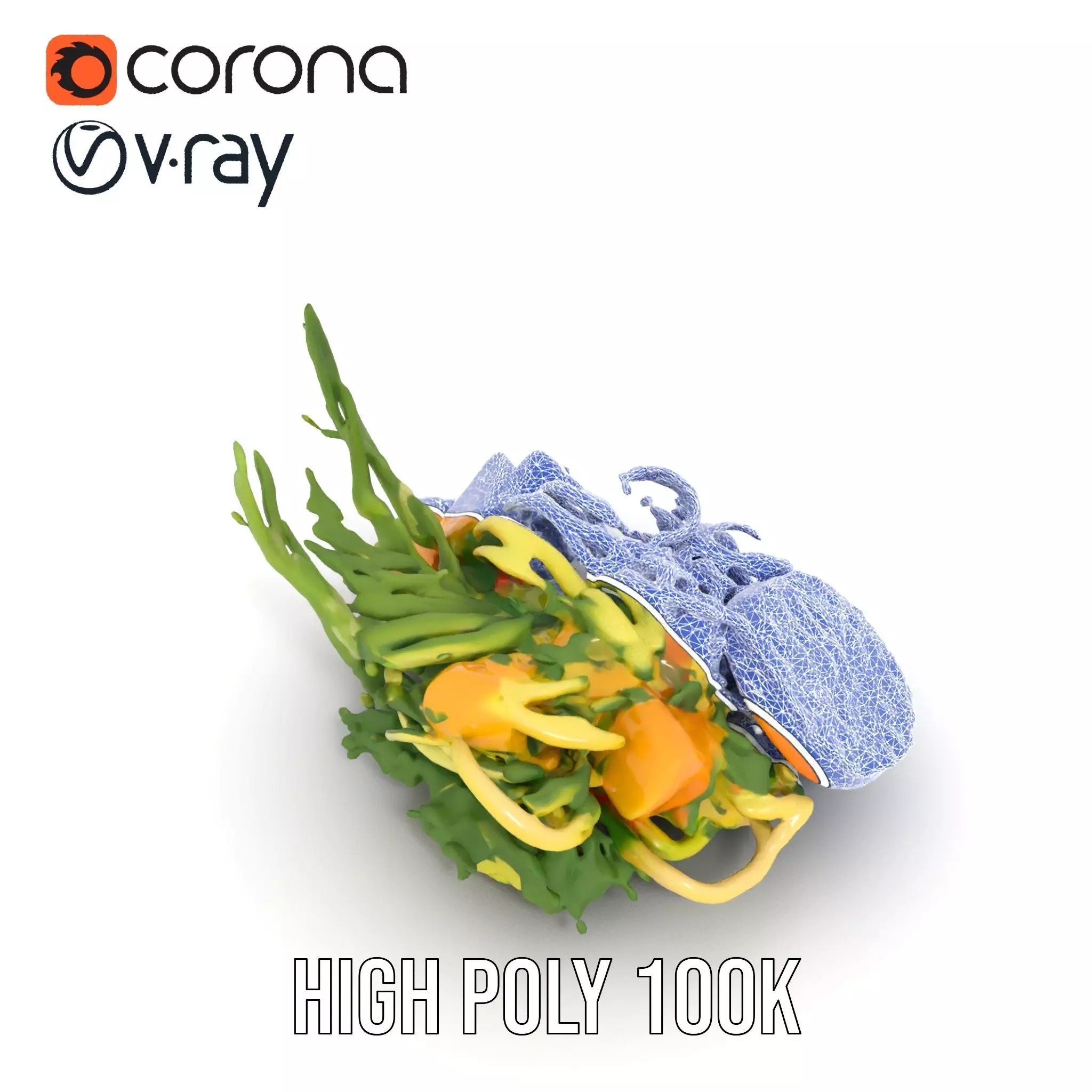 Citrus Salad Plate model pack Low-poly 3D model_32