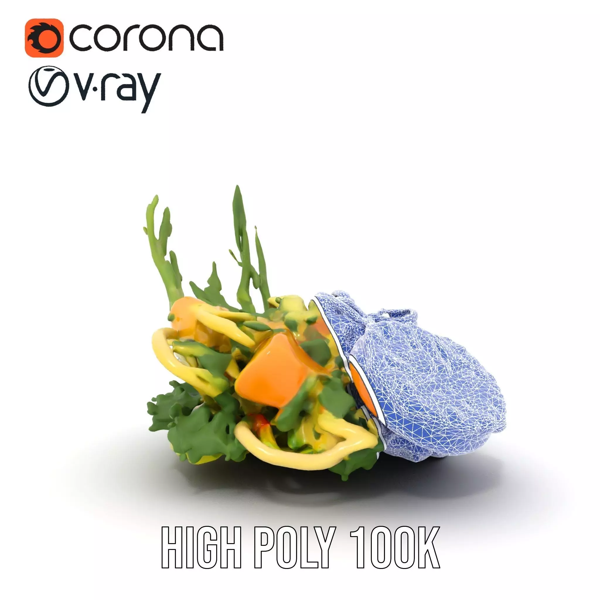 Citrus Salad Plate model pack Low-poly 3D model_34