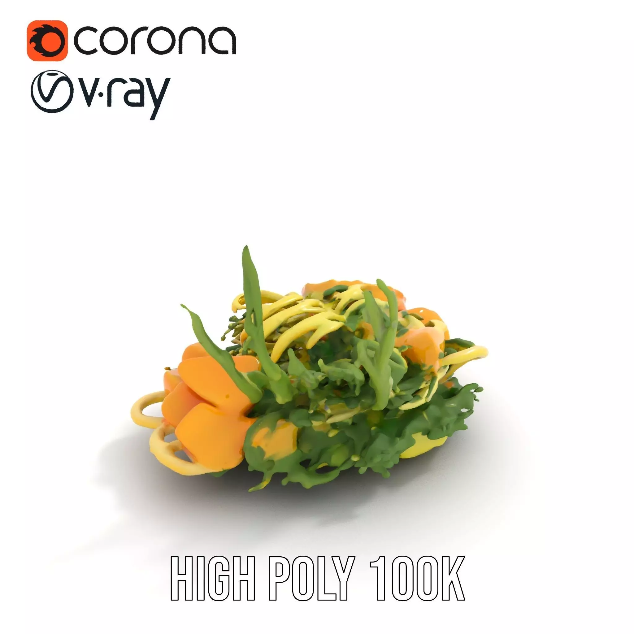 Citrus Salad Plate model pack Low-poly 3D model_19