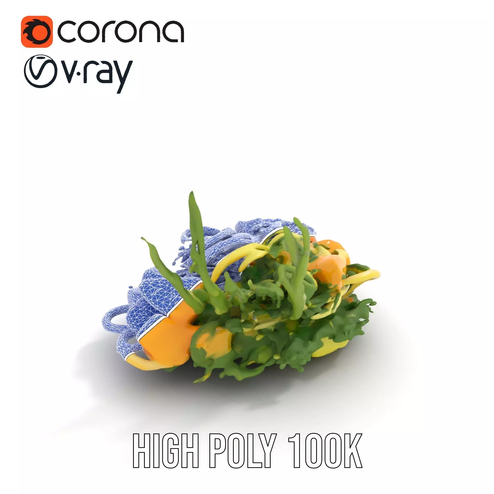 Citrus Salad Plate model pack Low-poly 3D model_22