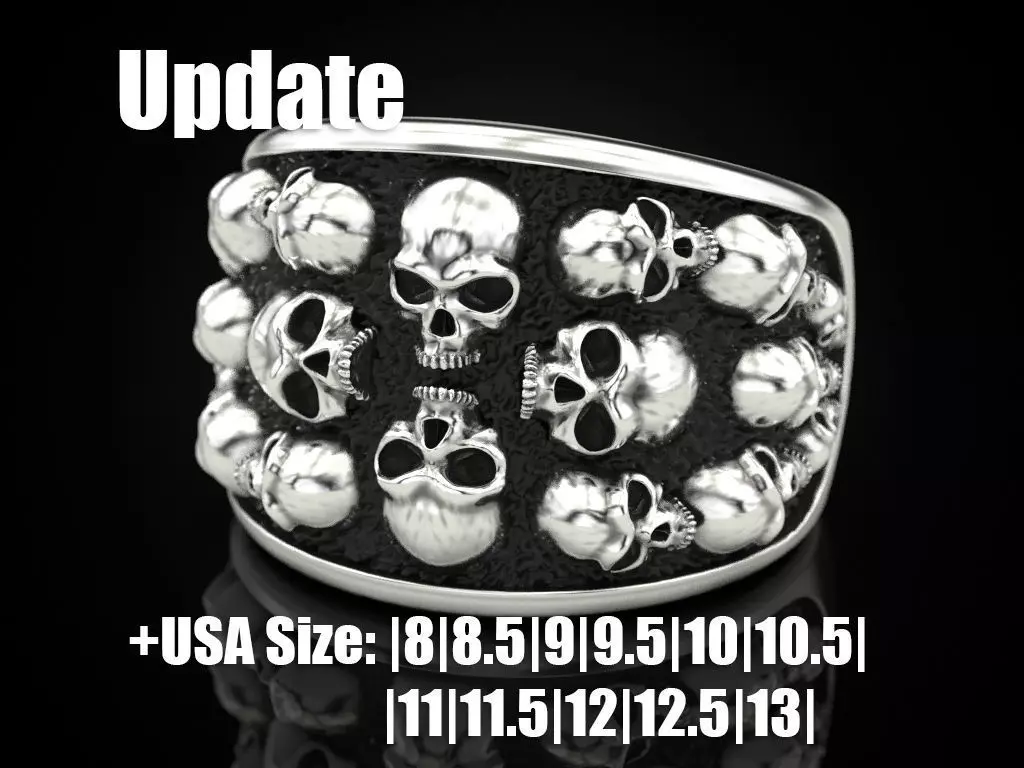 Skulls ring 3D print model