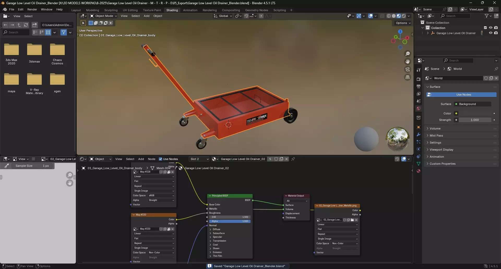 Garage Low Level Oil Drainer 3D model_9