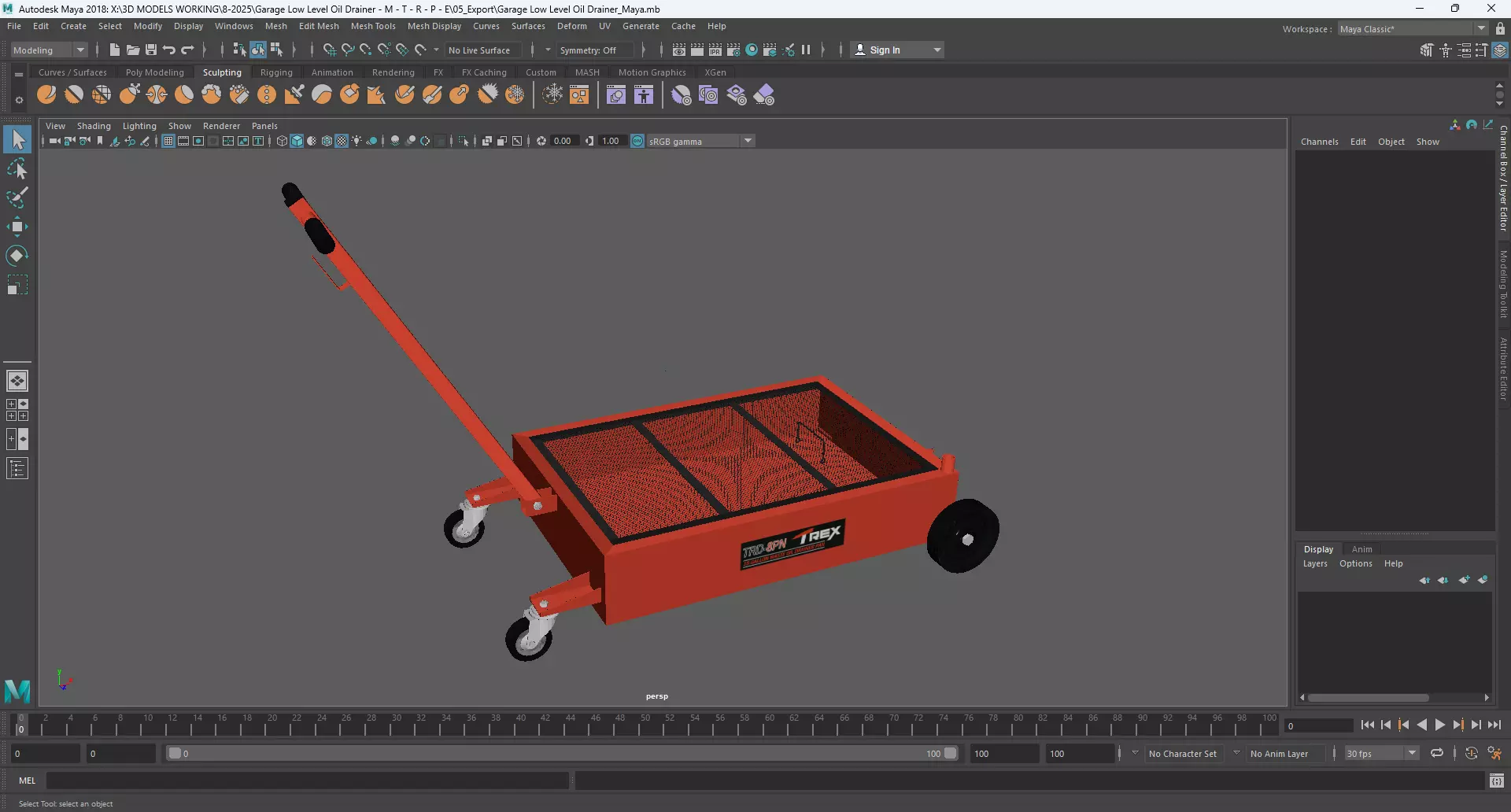 Garage Low Level Oil Drainer 3D model_11
