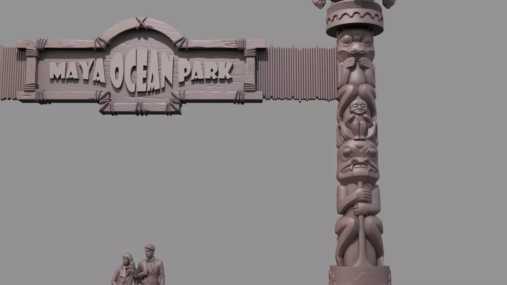 Amusement park gate 3D model_6