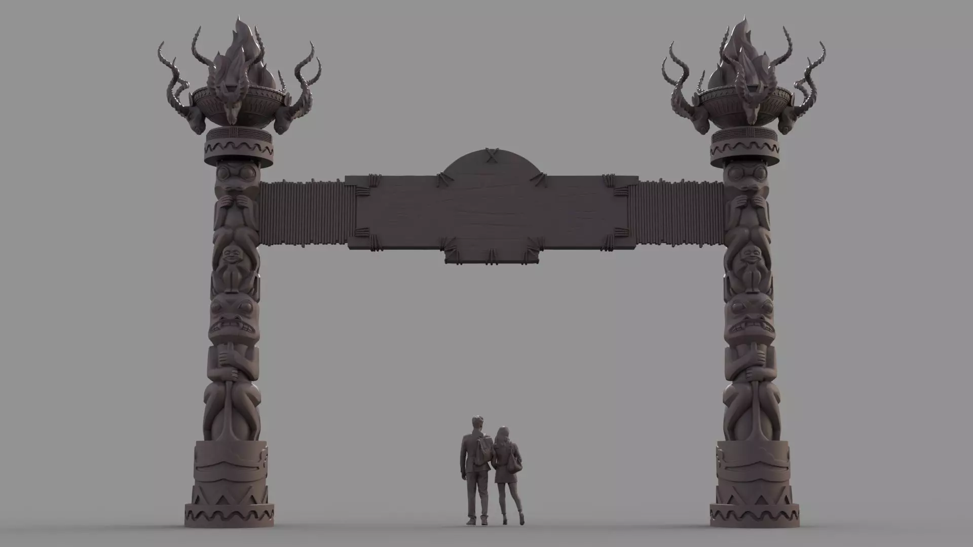 Amusement park gate 3D model_4