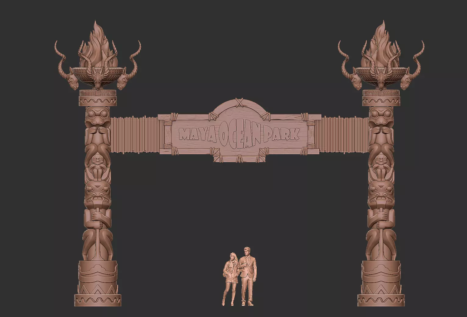 Amusement park gate 3D model_8