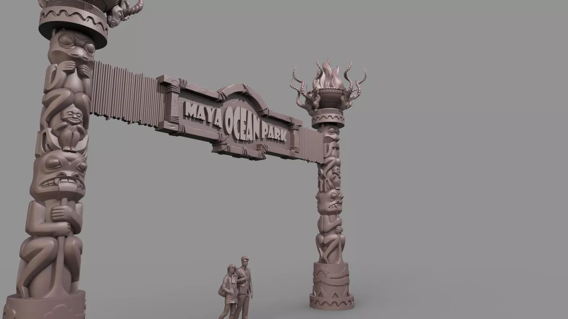 Amusement park gate 3D model_7