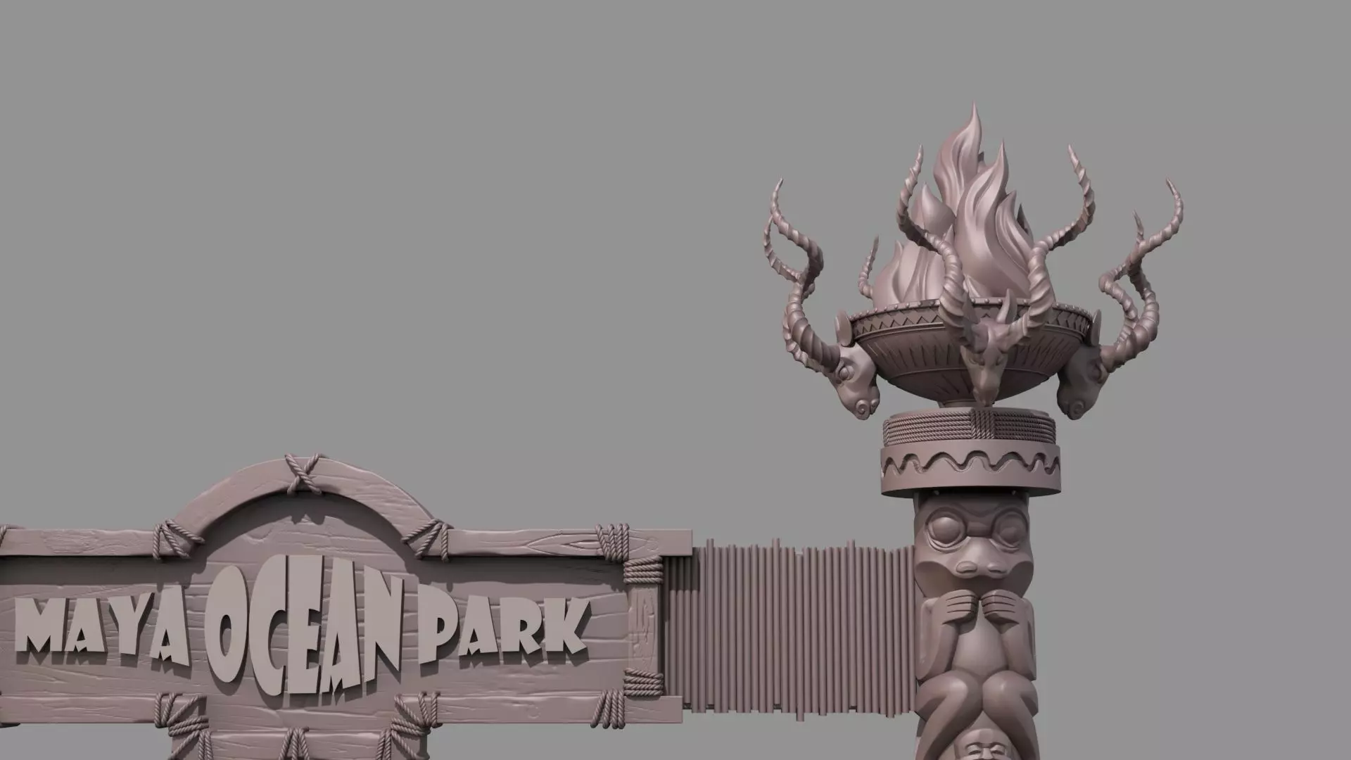 Amusement park gate 3D model_5