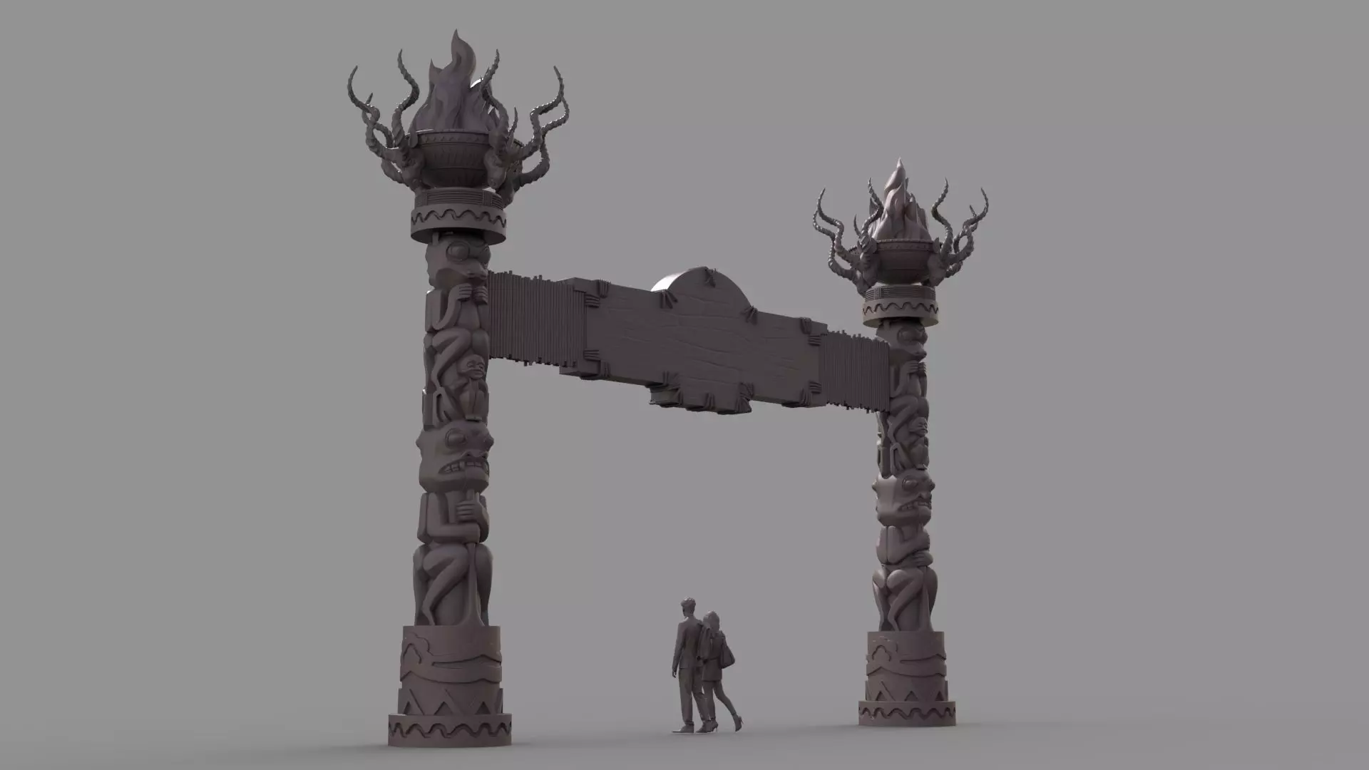 Amusement park gate 3D model_3