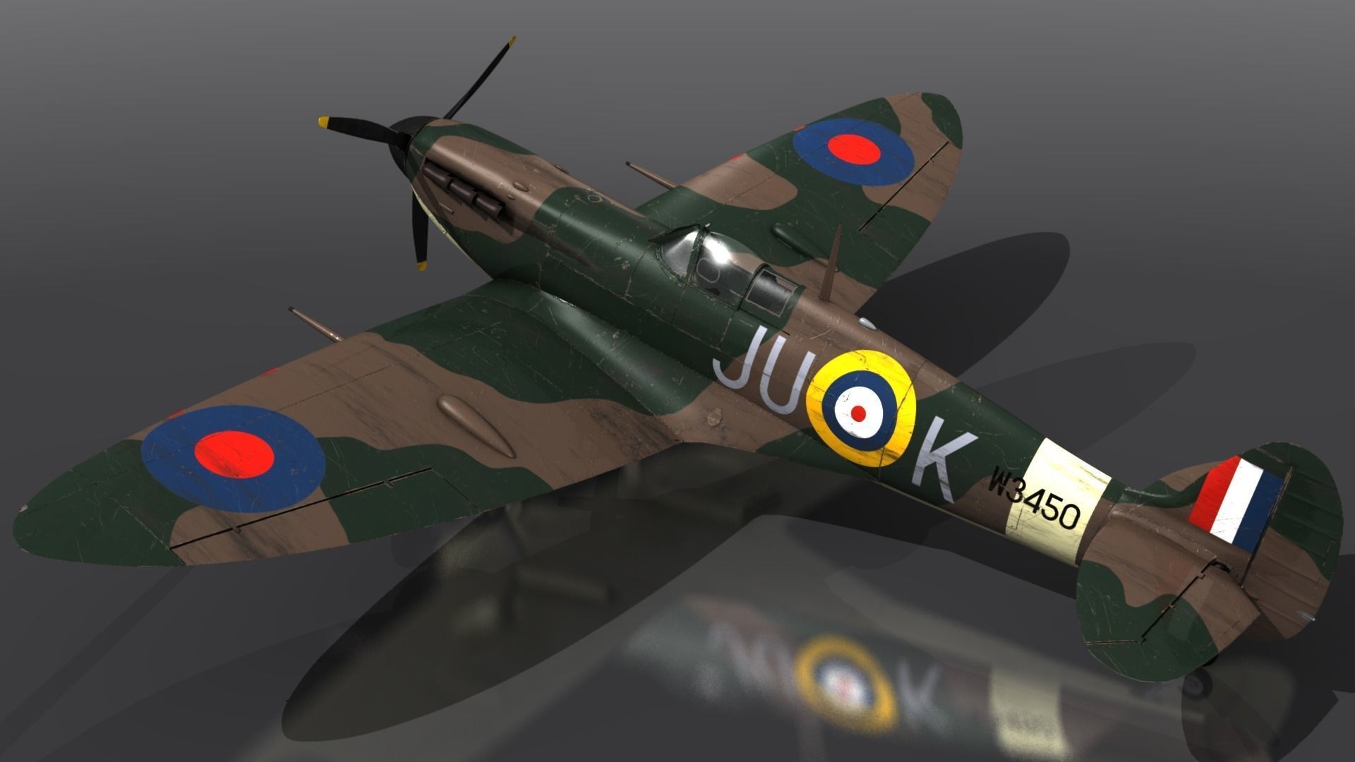 SPITFIRE MK VB 111st Squadron Low-poly 3D model_3