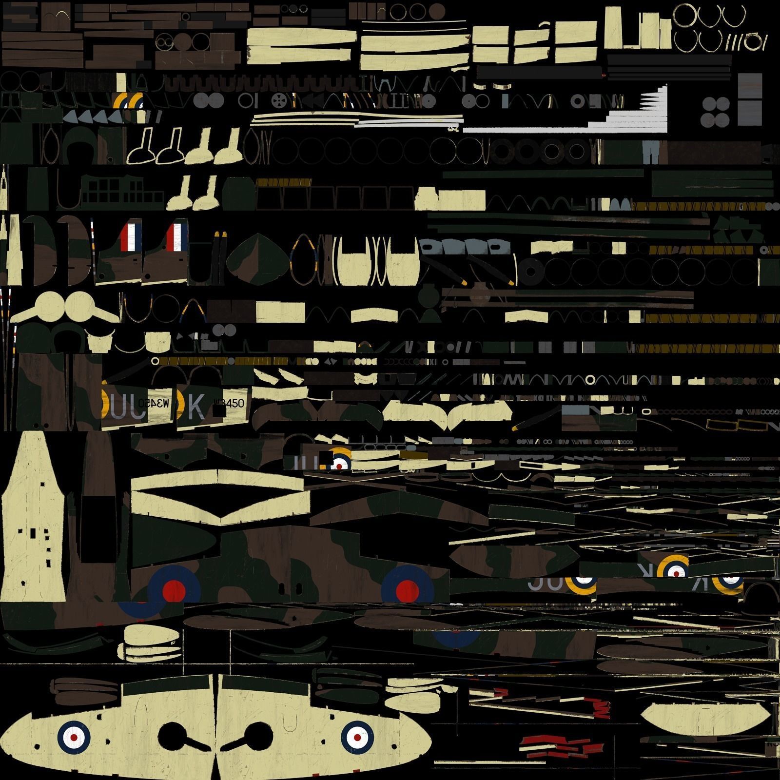 SPITFIRE MK VB 111st Squadron Low-poly 3D model_30