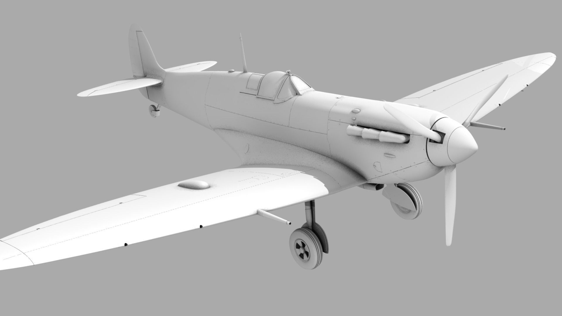 SPITFIRE MK VB 111st Squadron Low-poly 3D model_18