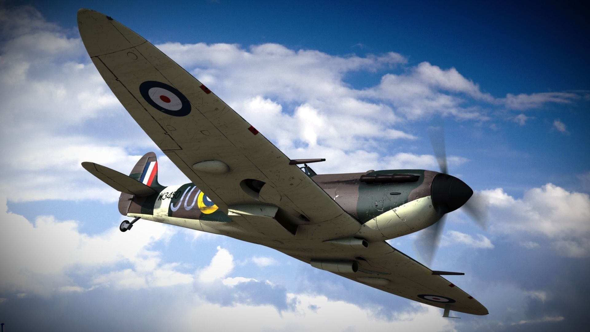 SPITFIRE MK VB 111st Squadron Low-poly 3D model_0