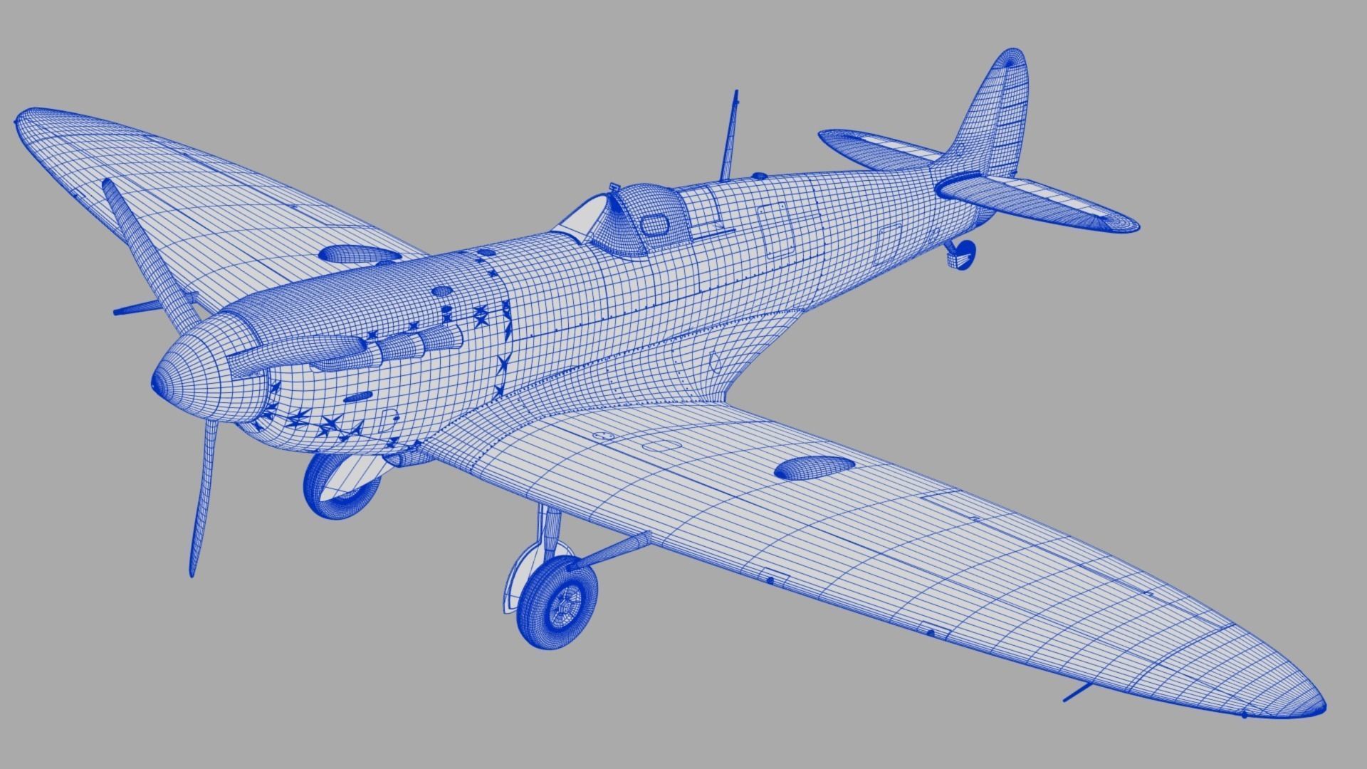 SPITFIRE MK VB 111st Squadron Low-poly 3D model_24