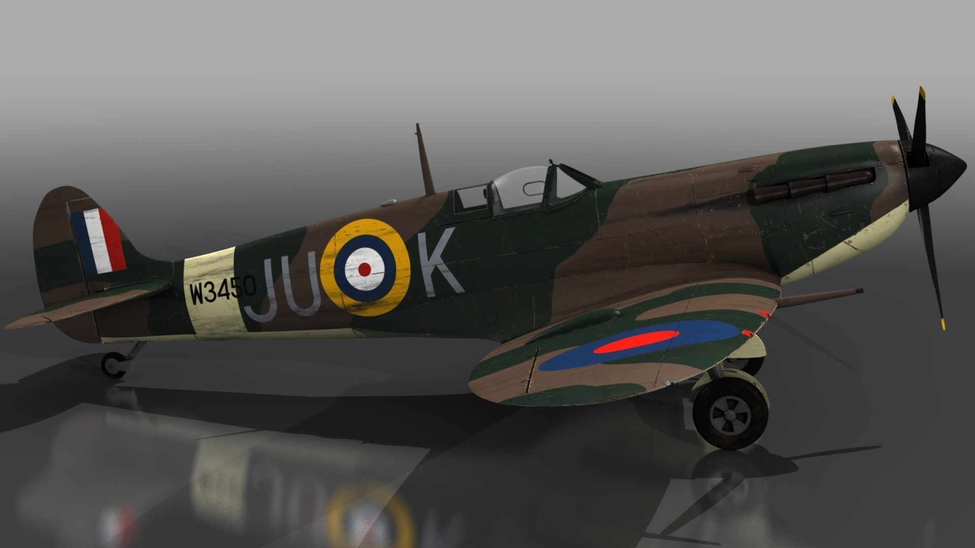 SPITFIRE MK VB 111st Squadron Low-poly 3D model_5