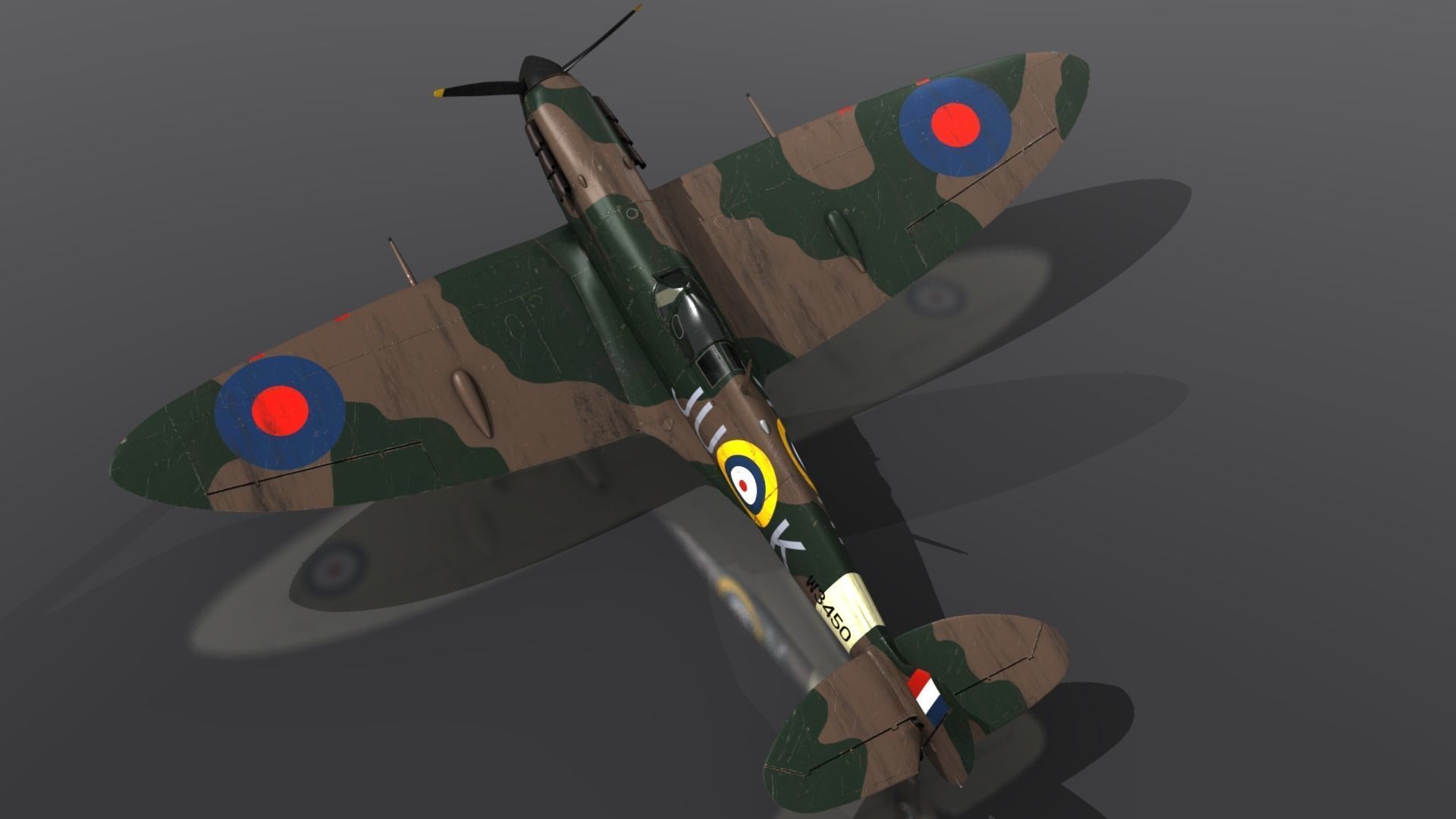 SPITFIRE MK VB 111st Squadron Low-poly 3D model_10