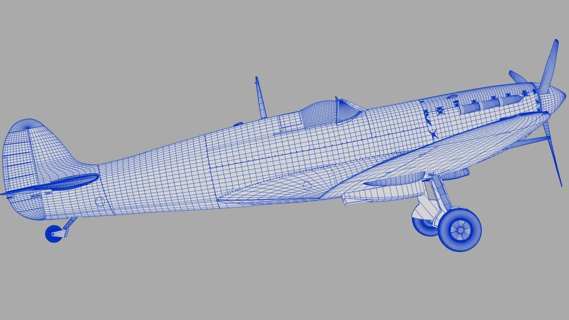 SPITFIRE MK VB 111st Squadron Low-poly 3D model_26