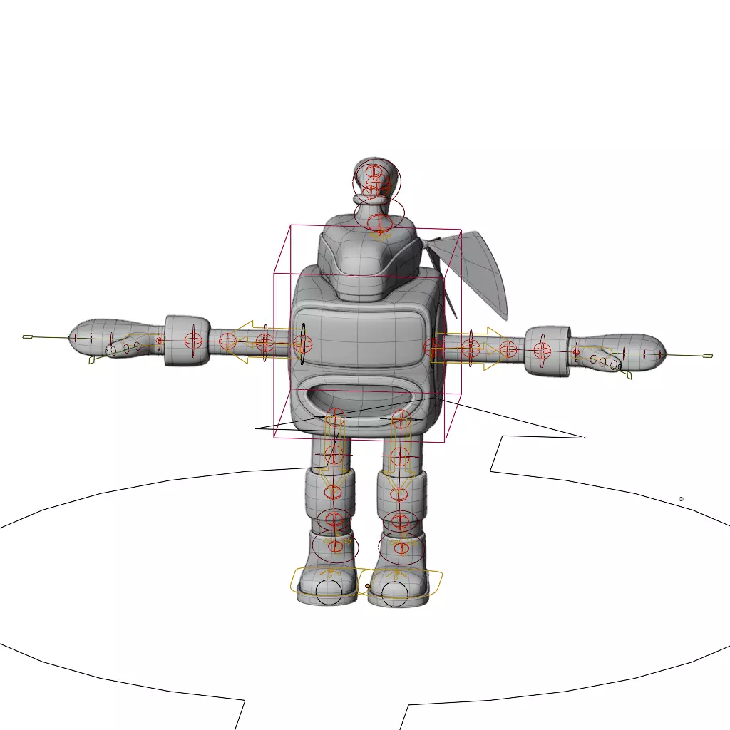 Cube Head Robot Low-poly 3D model_7