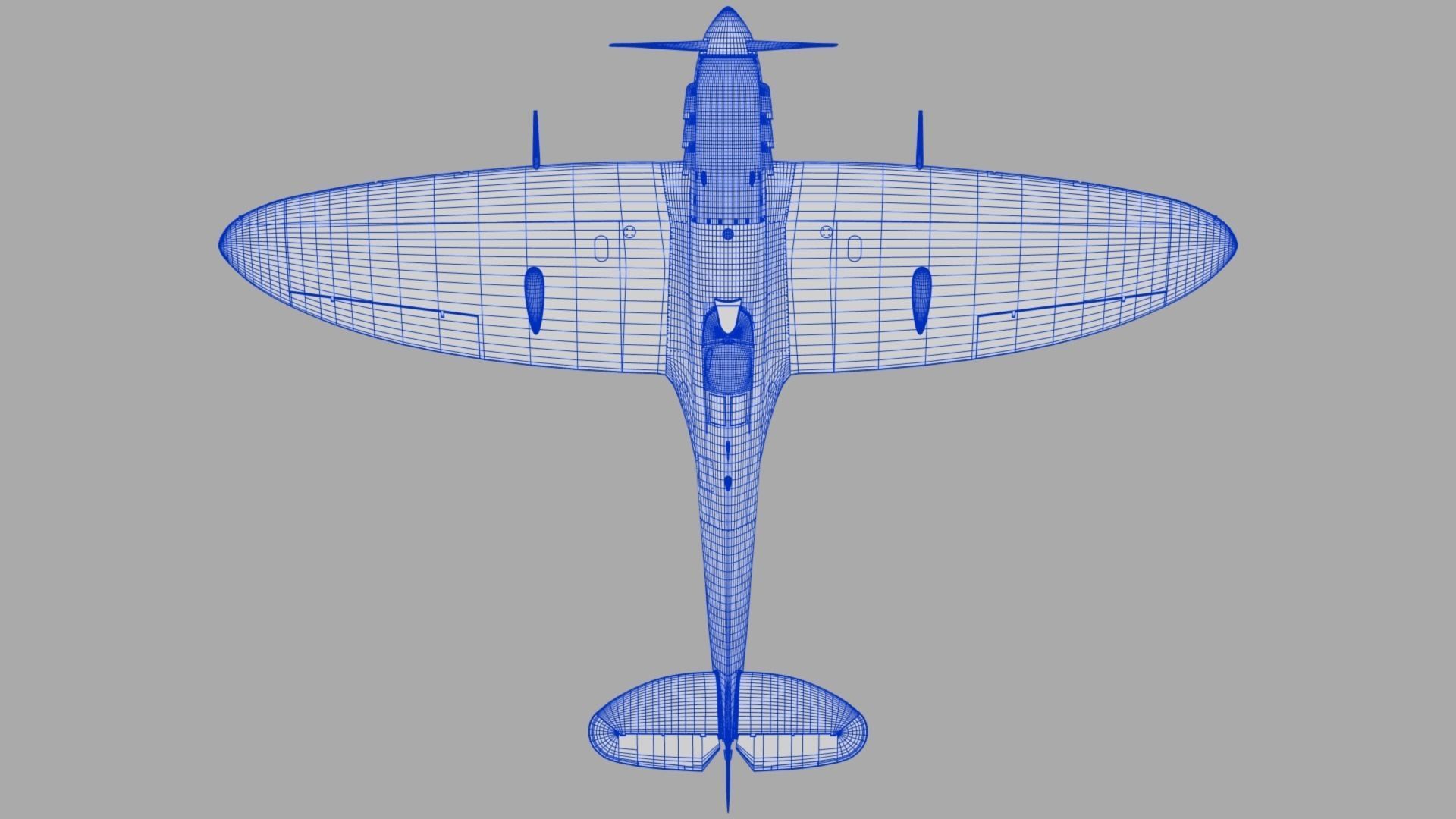SPITFIRE MK VB TROP 92nd Squadron Low-poly 3D model_28