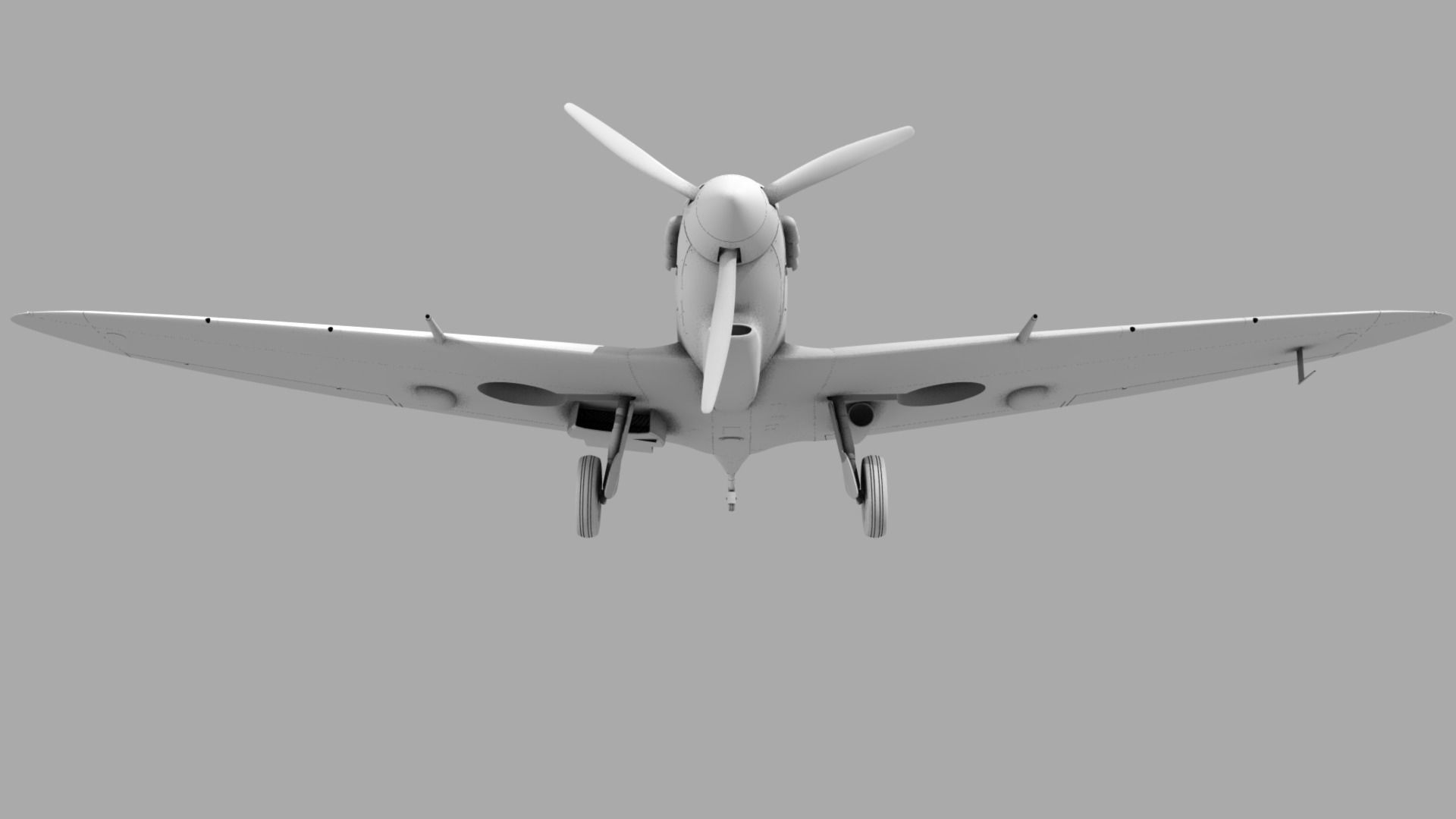 SPITFIRE MK VB TROP 92nd Squadron Low-poly 3D model_23