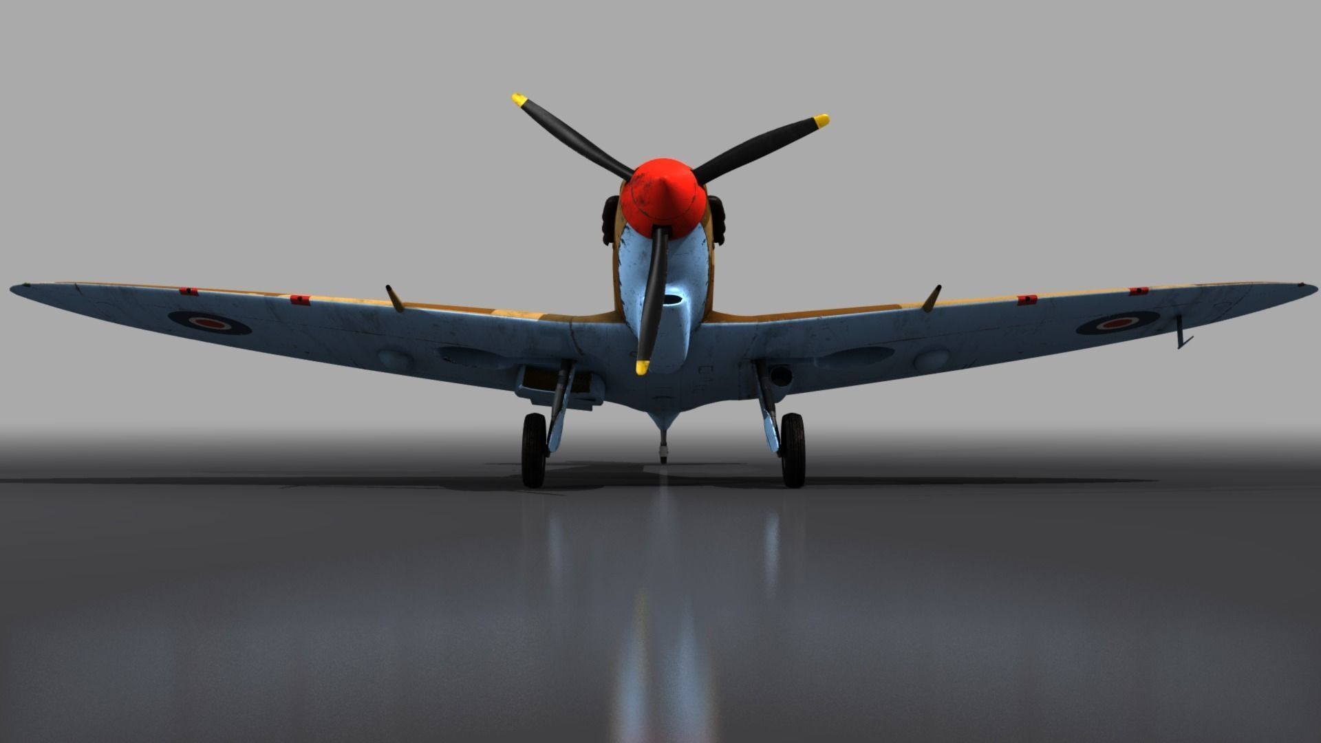 SPITFIRE MK VB TROP 92nd Squadron Low-poly 3D model_10