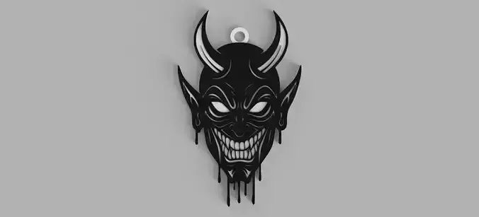 DEMON Skull Devil Keychain - Pendant - Earring