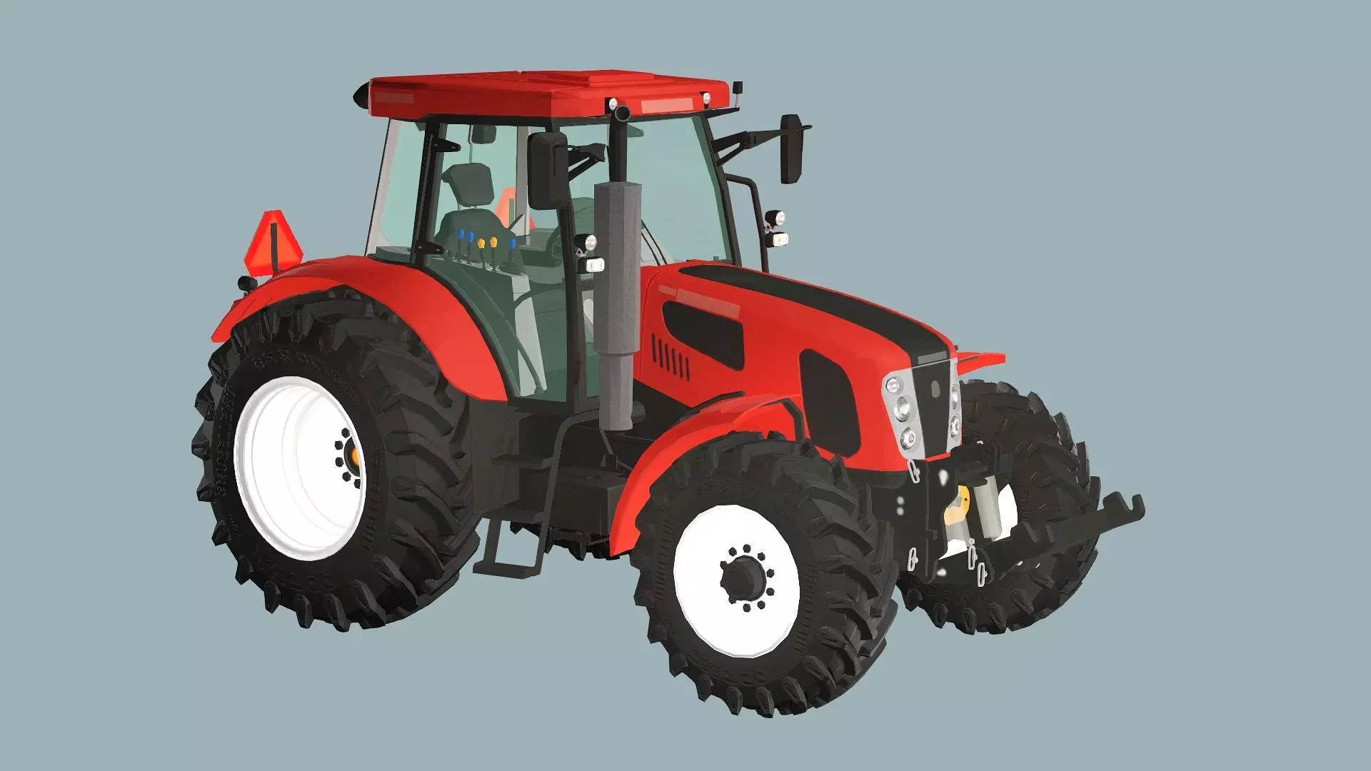 Farm Tractor X2 4115M 3D Model Low-poly 3D model_0