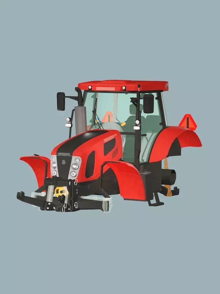 Farm Tractor X2 4115M 3D Model Low-poly 3D model_11