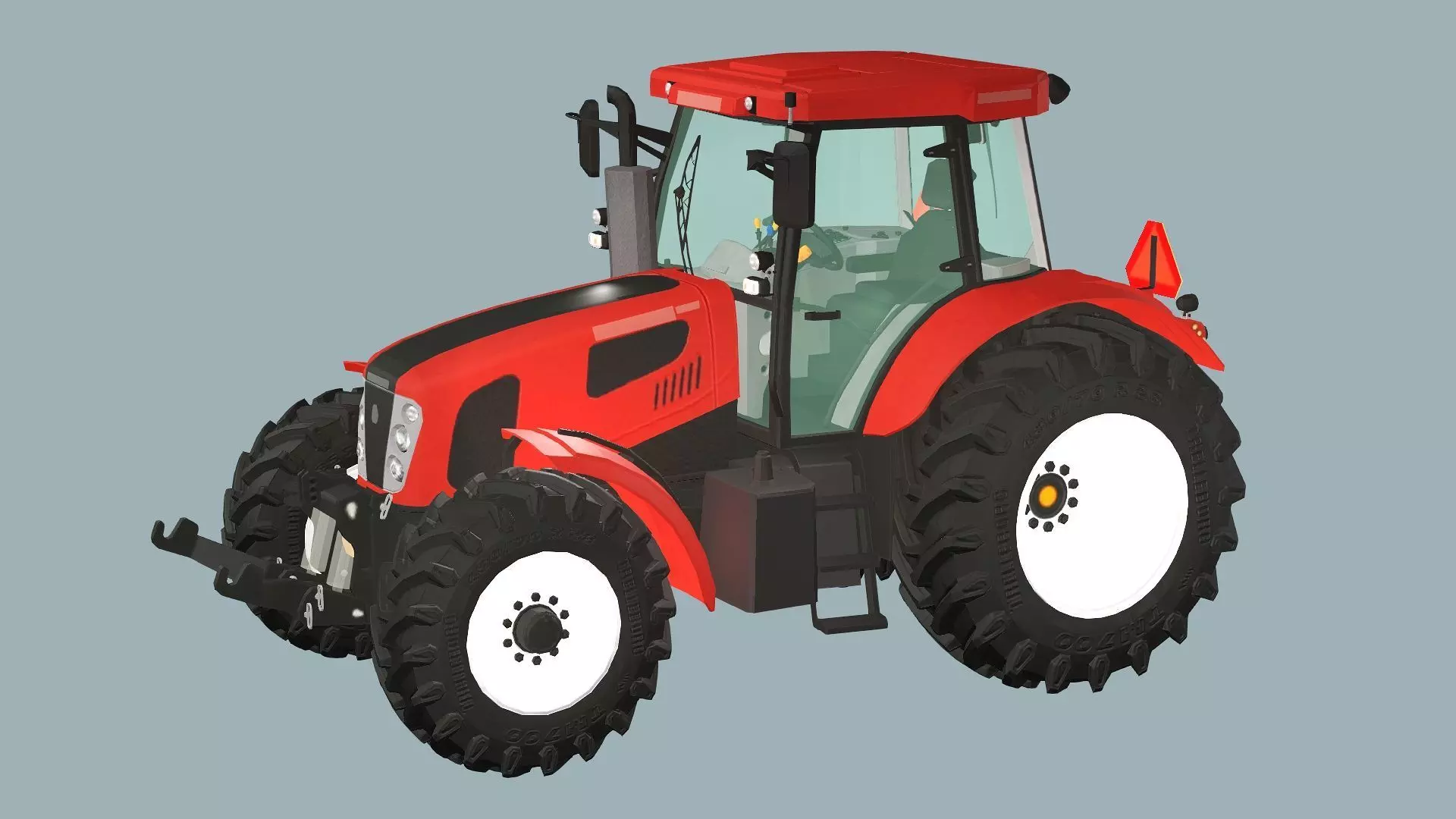 Farm Tractor X2 4115M 3D Model Low-poly 3D model_6