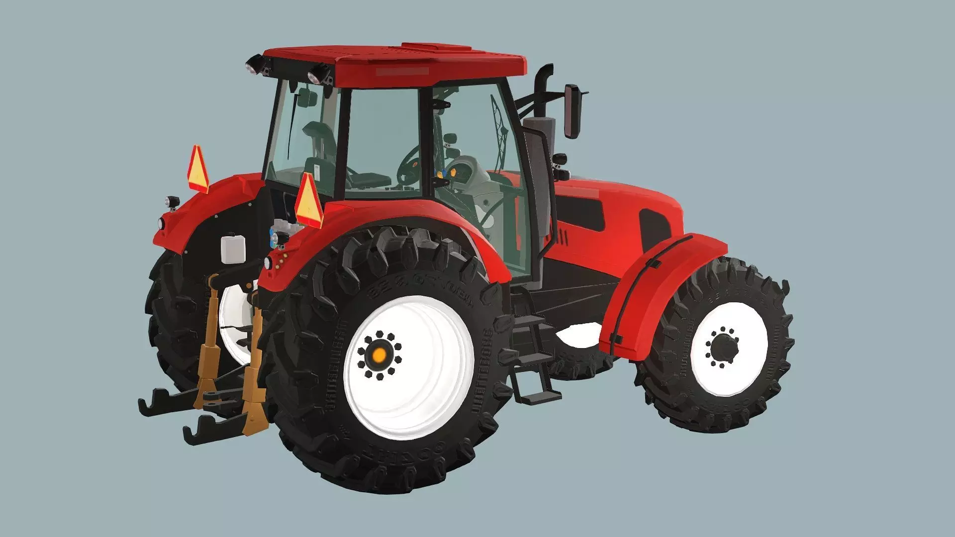 Farm Tractor X2 4115M 3D Model Low-poly 3D model_3