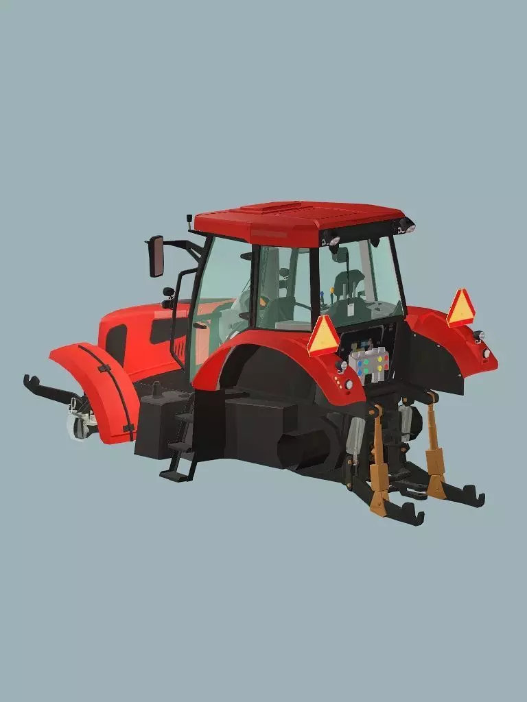 Farm Tractor X2 4115M 3D Model Low-poly 3D model_9