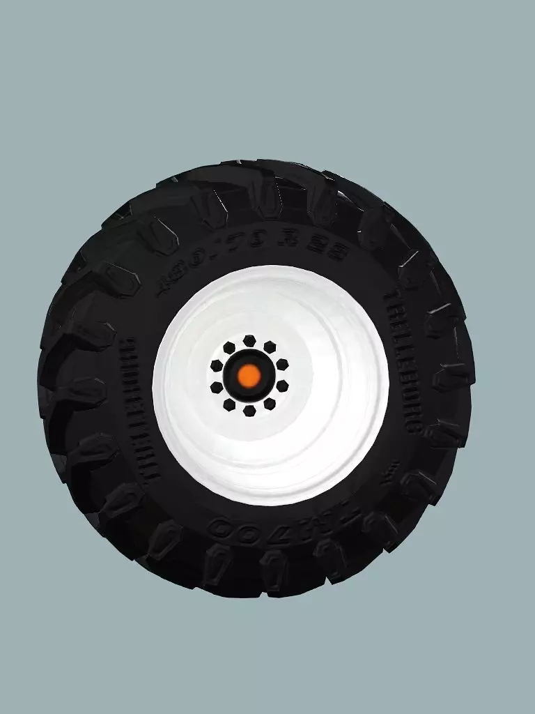 Farm Tractor X2 4115M 3D Model Low-poly 3D model_8