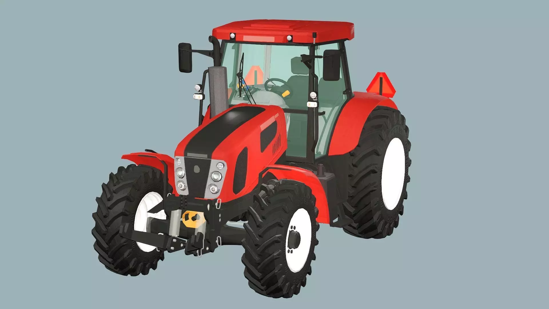 Farm Tractor X2 4115M 3D Model Low-poly 3D model_1