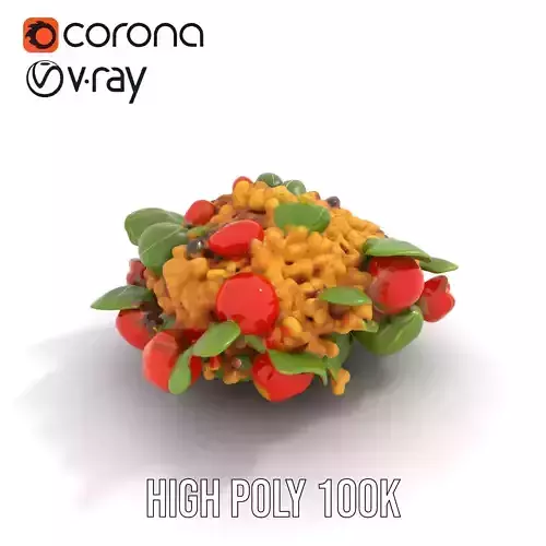 Vibrant Bulgur Salad model pack Low-poly 3D model 5