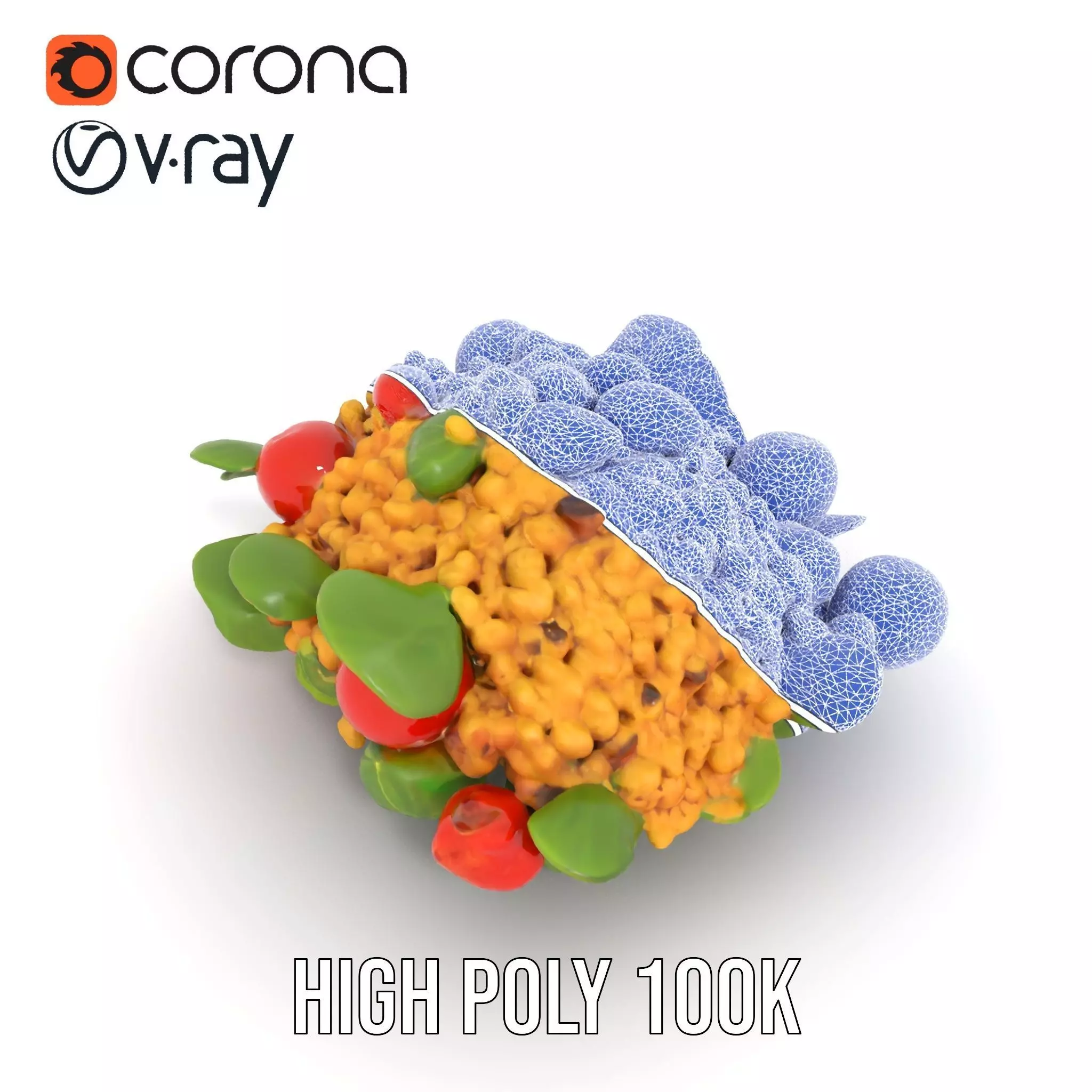 Vibrant Bulgur Salad model pack Low-poly 3D model_15
