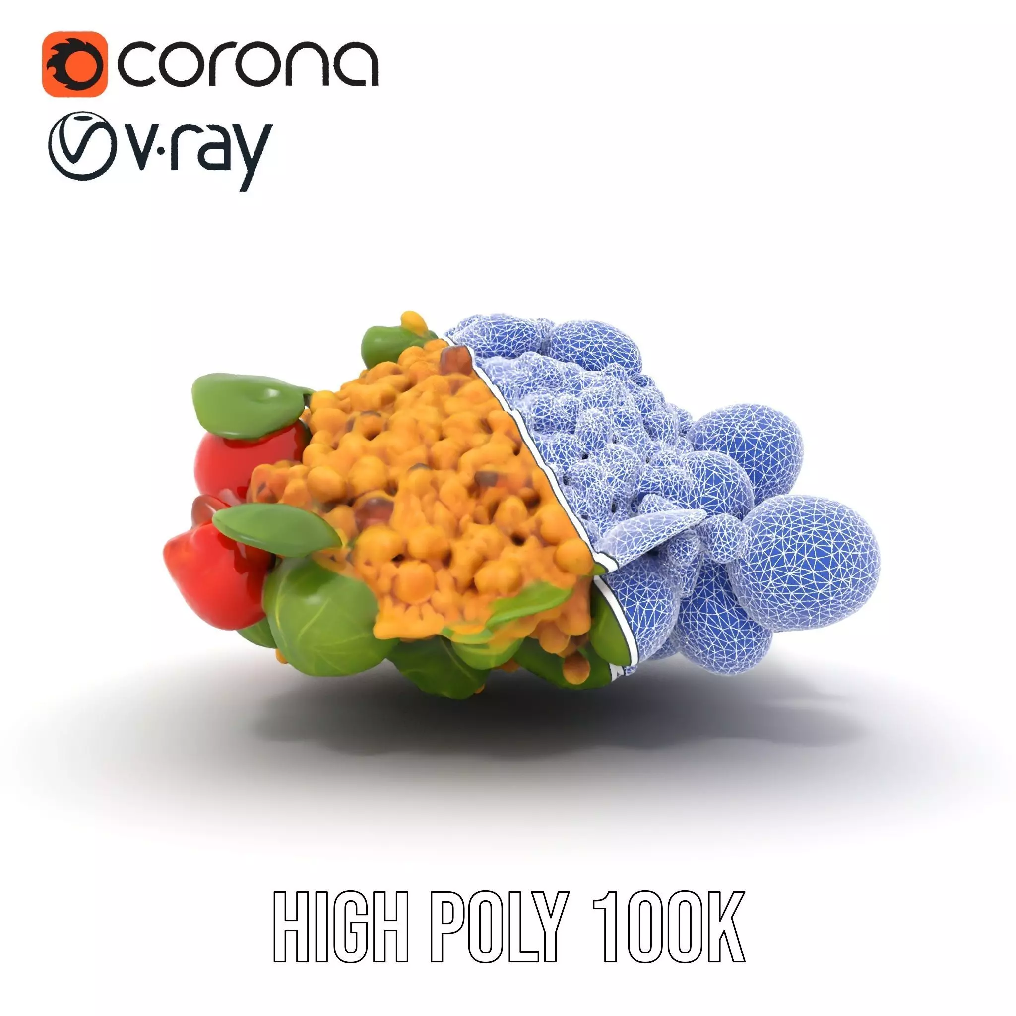 Vibrant Bulgur Salad model pack Low-poly 3D model_32