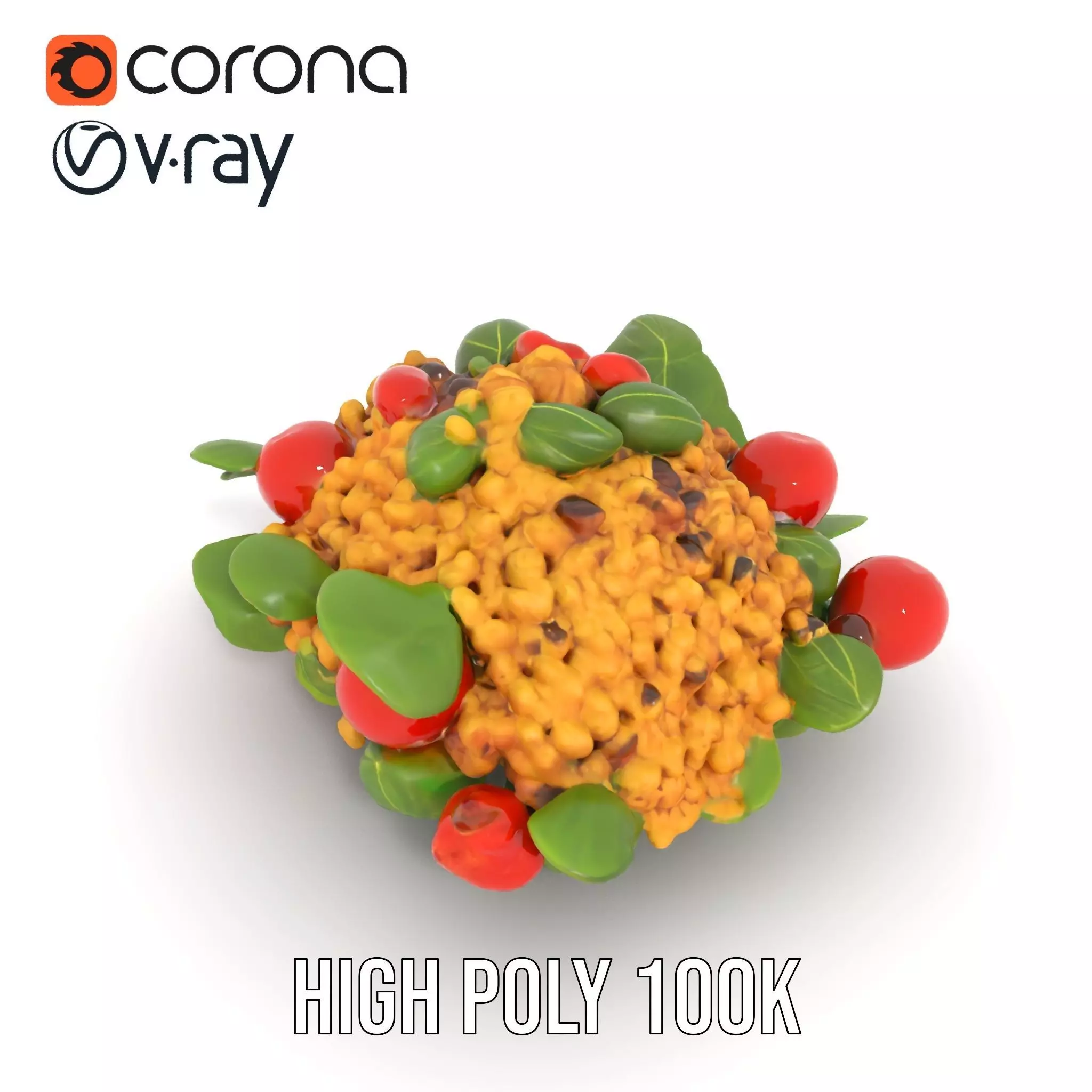 Vibrant Bulgur Salad model pack Low-poly 3D model_21