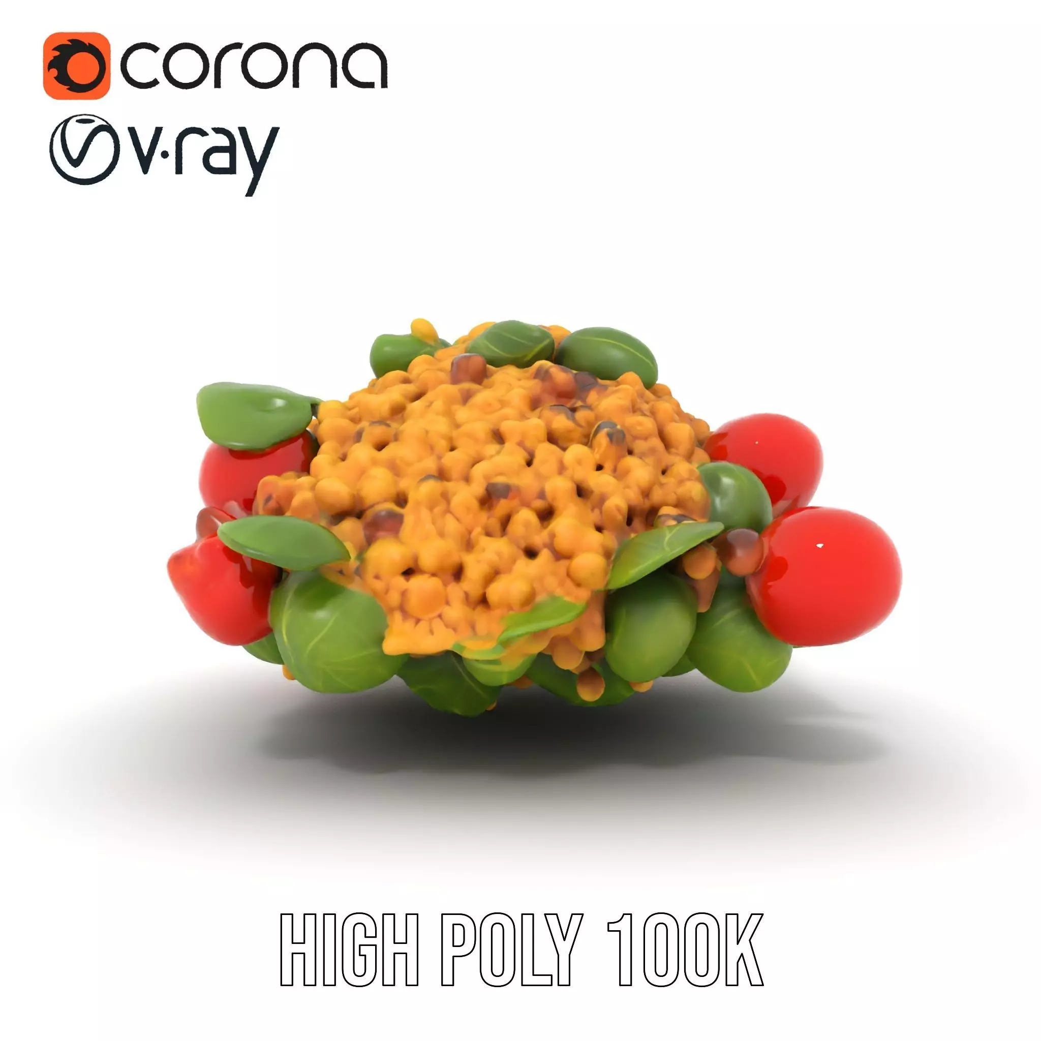 Vibrant Bulgur Salad model pack Low-poly 3D model_17
